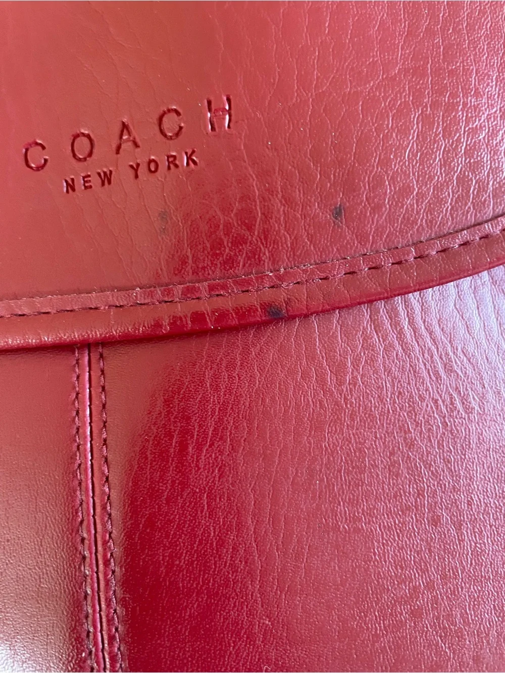 Coach Red Leather Crossbody Satchel